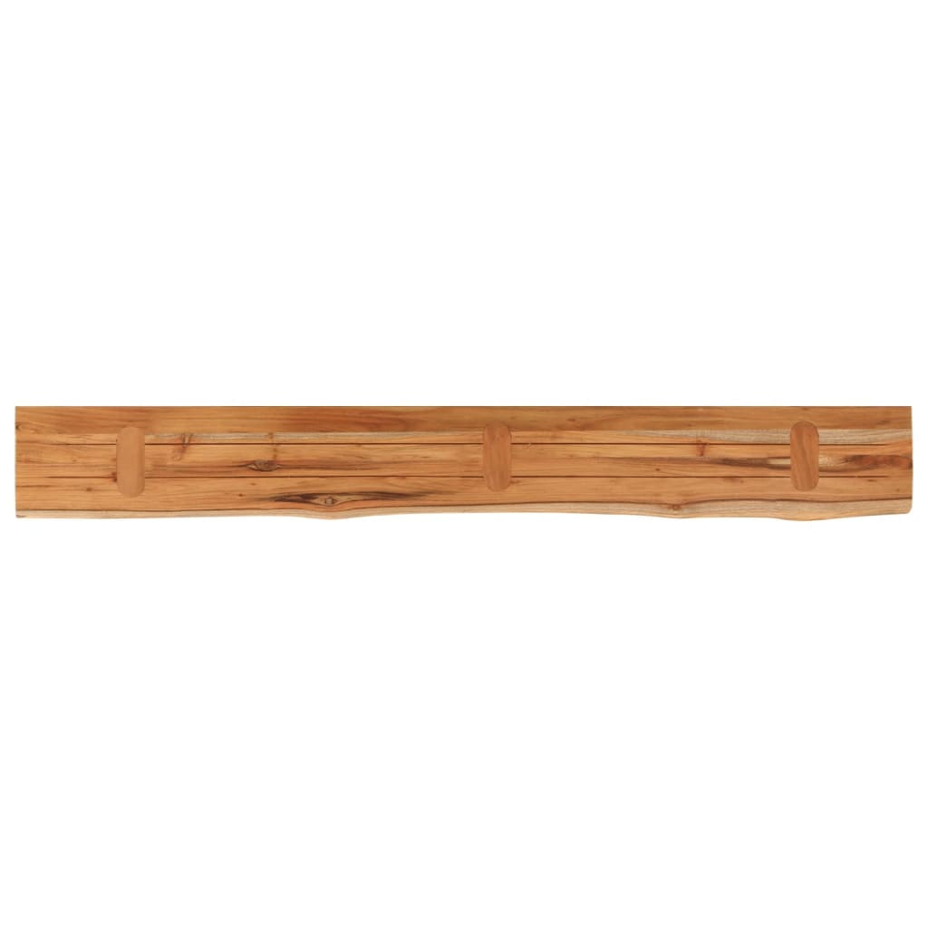 Vegghylle 180x20x3,8 cm rektangulær heltre akasie naturlig kant vidaXL