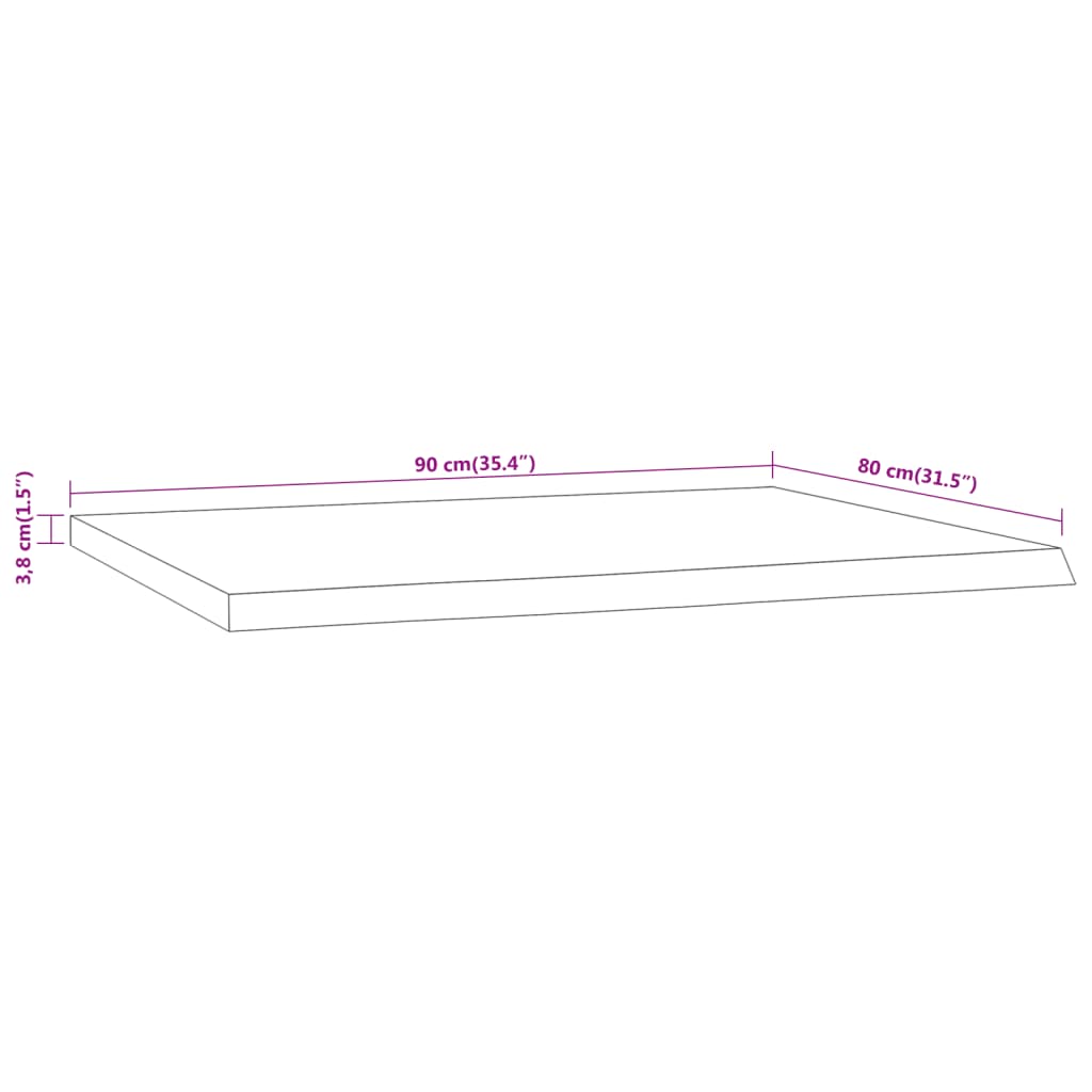 Vegghylle 90x80x3,8 cm rektangulær heltre akasie naturlig kant