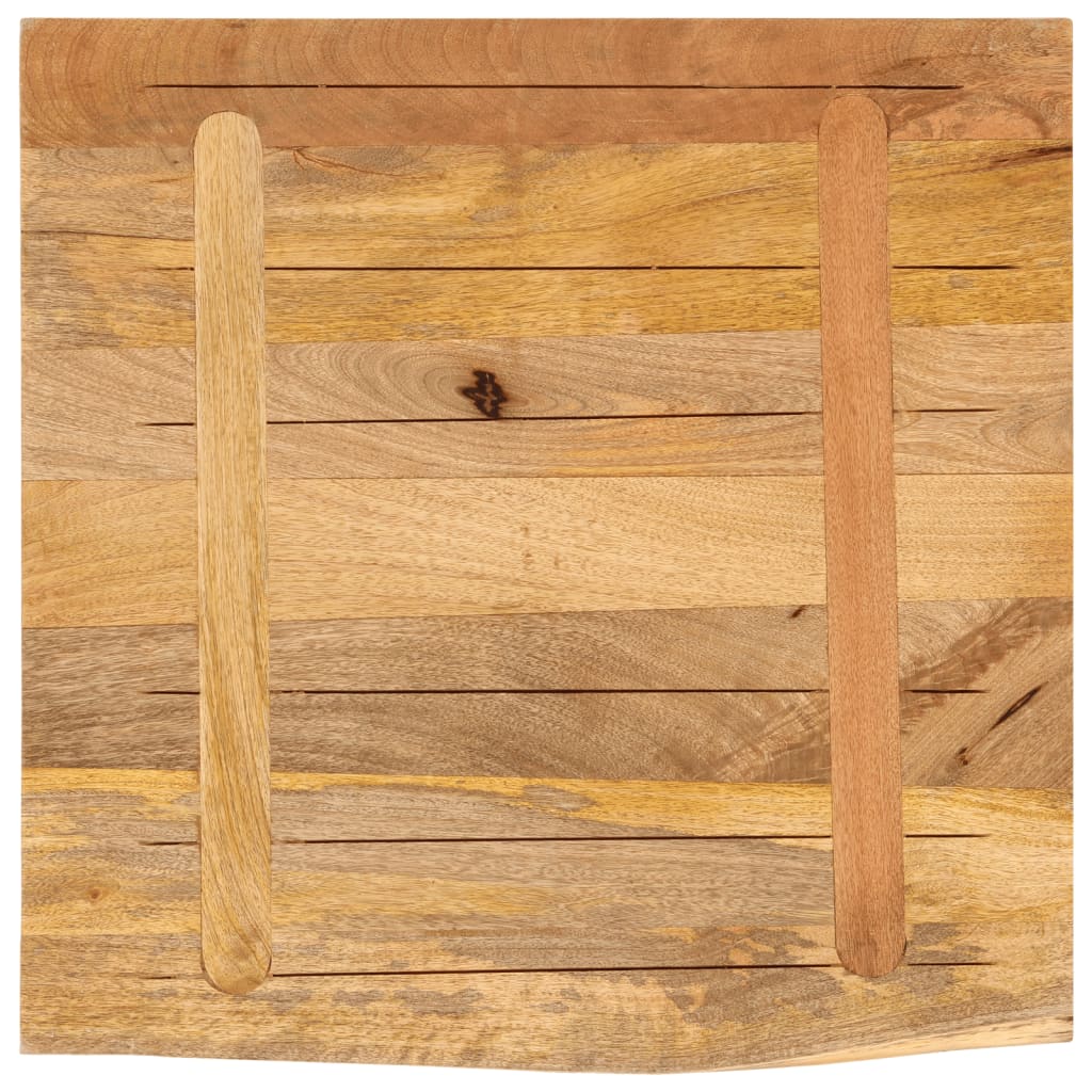 Bordplate 40x40x2,5 cm naturlig kant grovt heltre mangotre