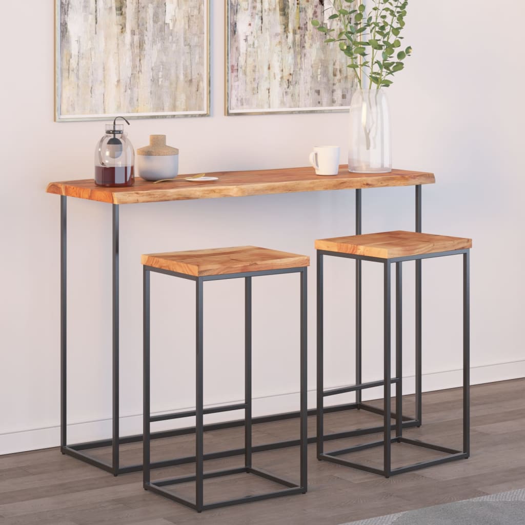 Vegghylle 110x40x2,5 cm rektangulær heltre akasie naturlig kant