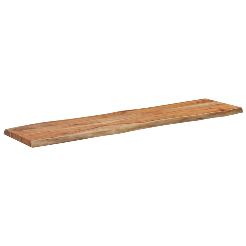 Vegghylle 140x40x2,5 cm rektangulær heltre akasie naturlig kant