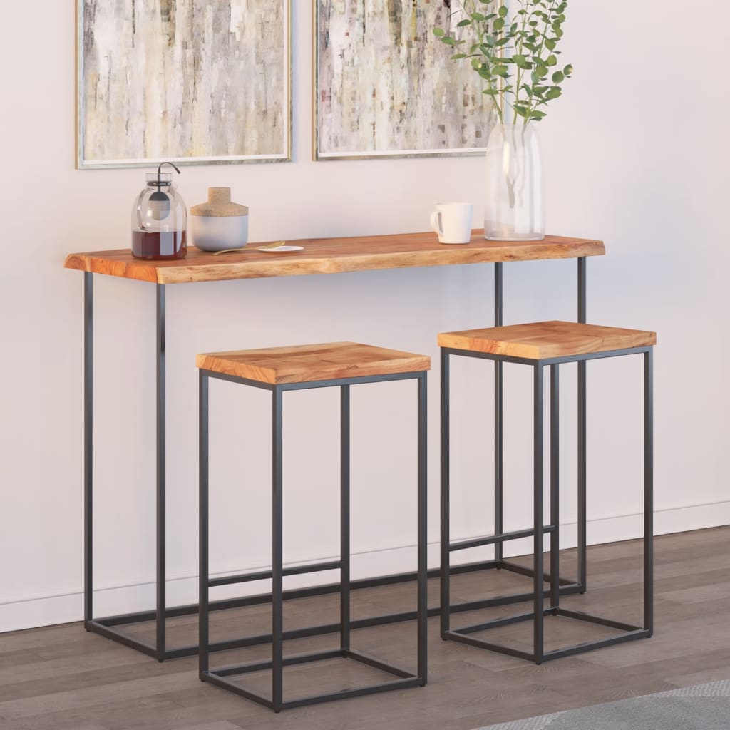 Vegghylle 140x40x2,5 cm rektangulær heltre akasie naturlig kant