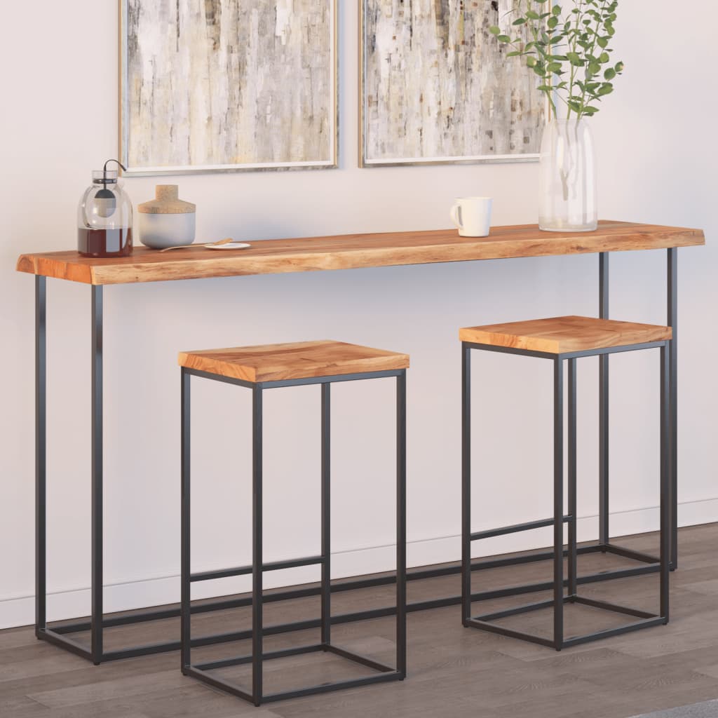 Vegghylle 180x40x2,5 cm rektangulær heltre akasie naturlig kant