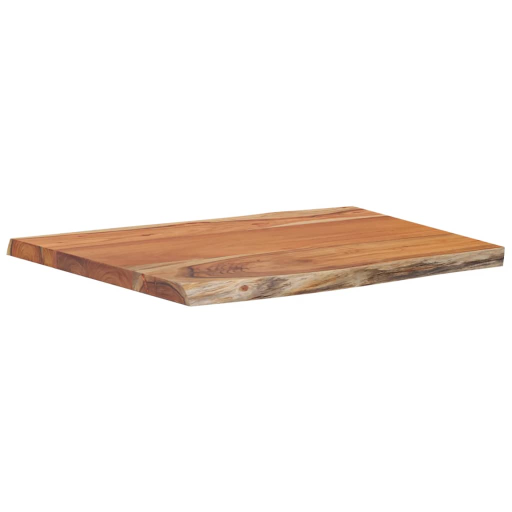 Vegghylle 70x60x2,5 cm rektangulær heltre akasie naturlig kant