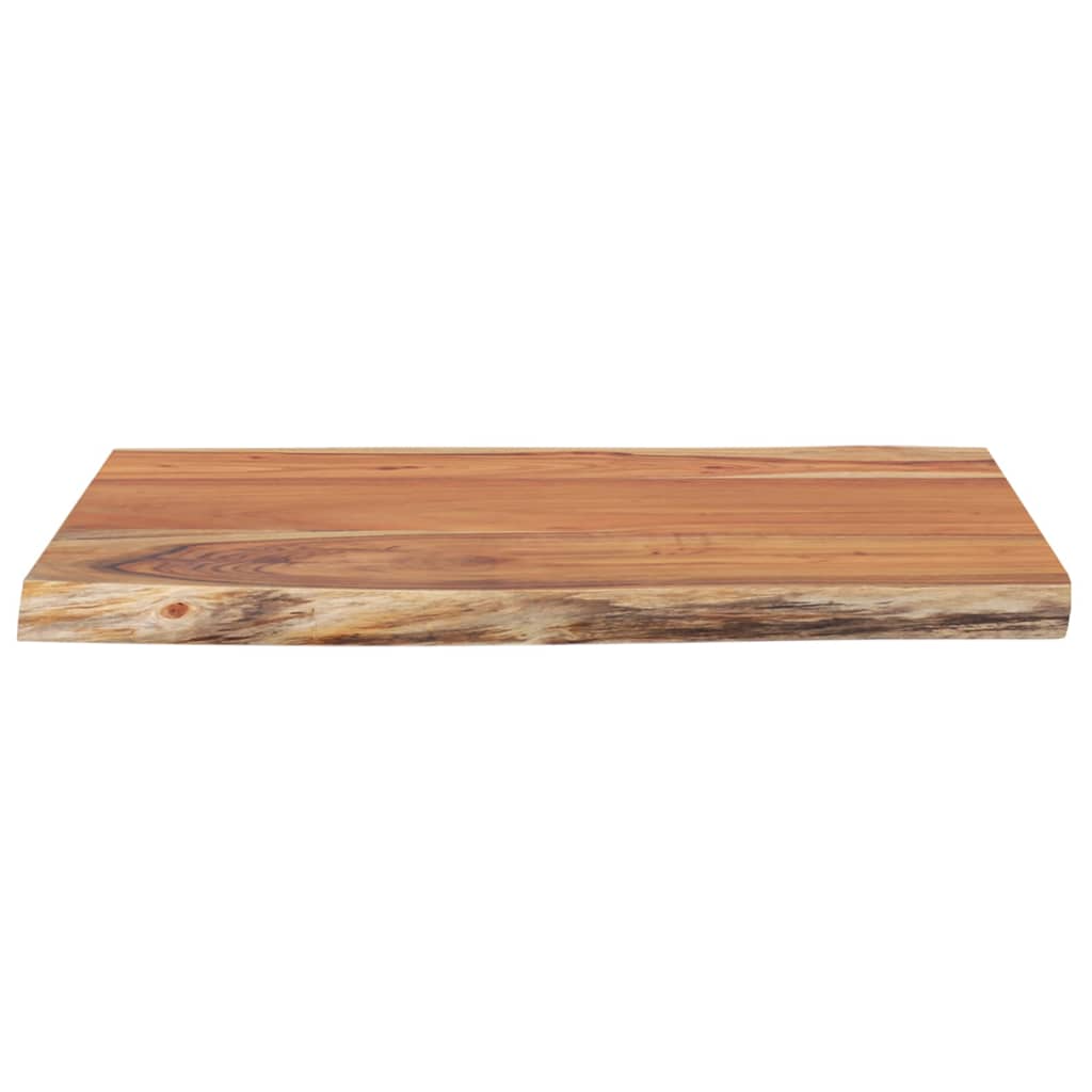 Vegghylle 70x60x2,5 cm rektangulær heltre akasie naturlig kant