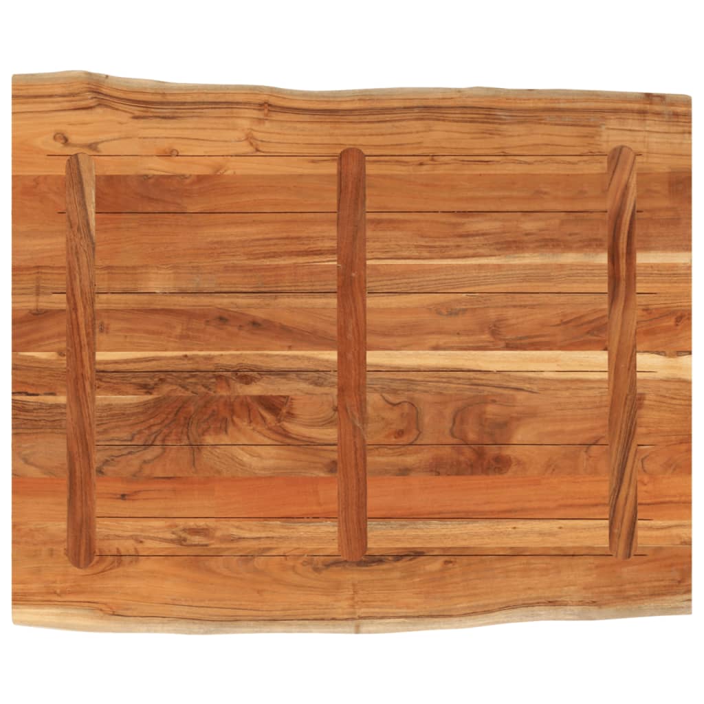 Bordplate 90x80x2,5 cm rektangulær heltre akasie naturlig kant