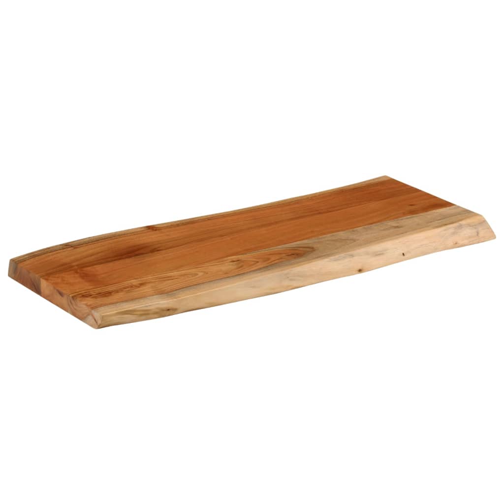 Vegghylle 80x40x3,8 cm rektangulær heltre akasie naturlig kant