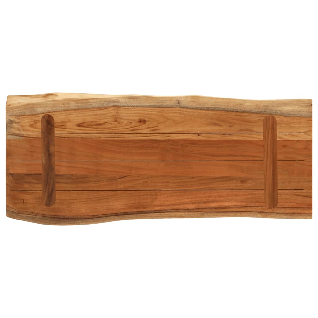 Vegghylle 80x40x3,8 cm rektangulær heltre akasie naturlig kant