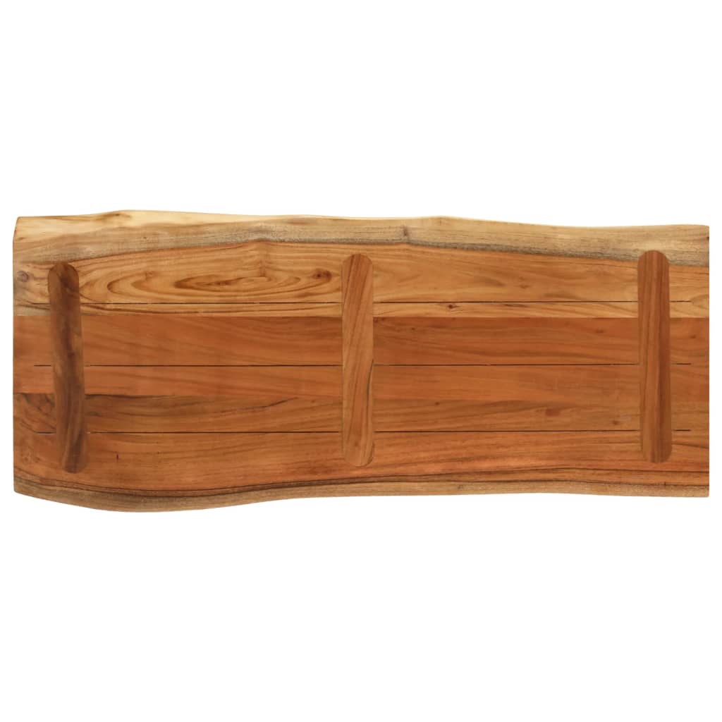 Vegghylle 90x40x3,8 cm rektangulær heltre akasie naturlig kant