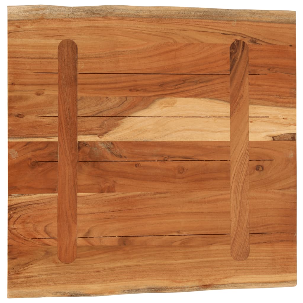 Bordplate 60x60x3,8 cm firkantet heltre akasie naturlig kant