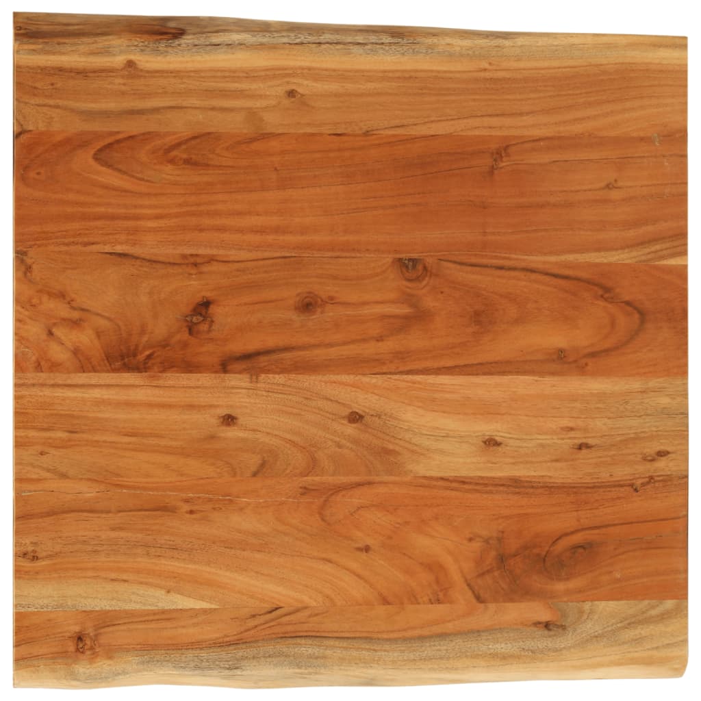 Bordplate 80x80x3,8 cm firkantet heltre akasie naturlig kant
