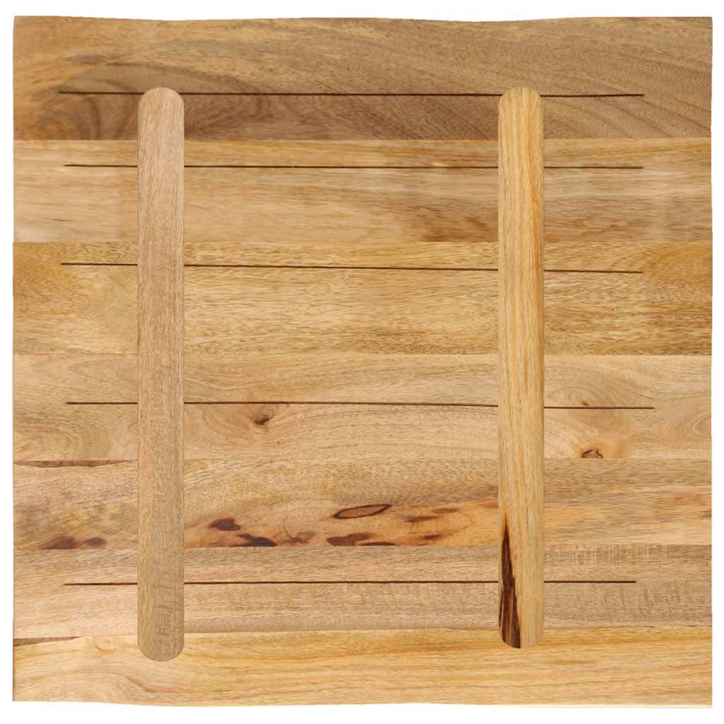 Bordplate naturlig kant 40x40x2,5 cm grovt heltre mangotre