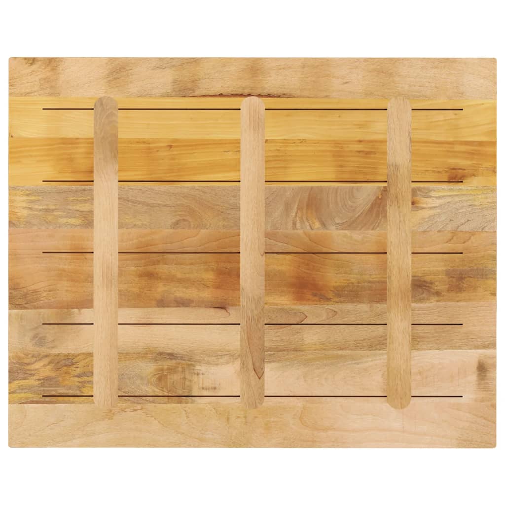 Bordplate 100x80x2,5 cm rektangulær grovt heltre mango vidaXL
