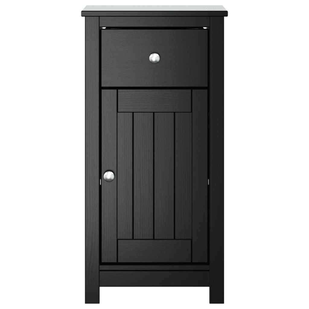 Baderomsskap BERG svart 40x34x80 cm heltre furu vidaXL