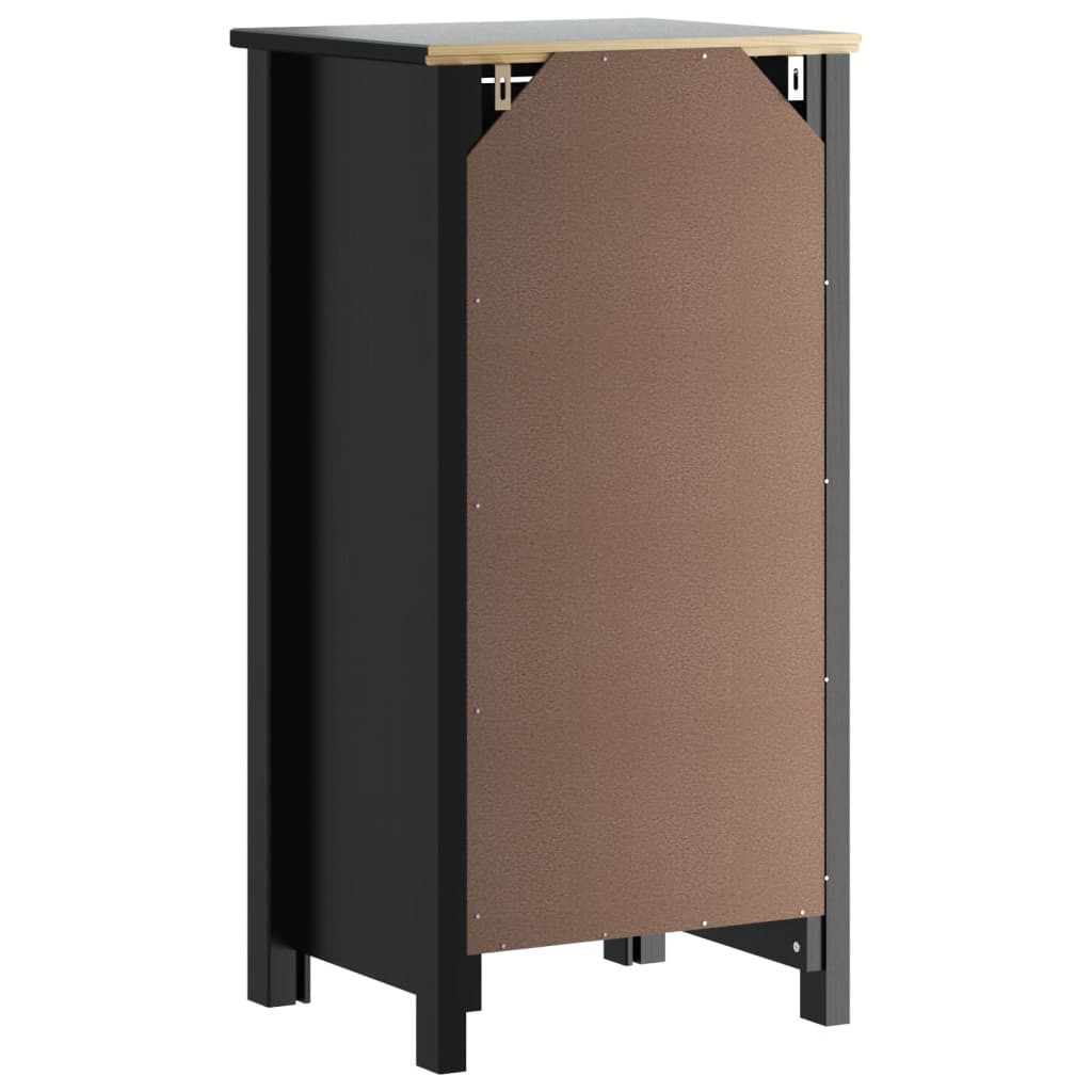 Baderomsskap BERG svart 40x34x80 cm heltre furu vidaXL