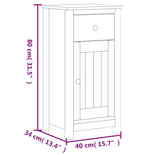 Baderomsskap BERG svart 40x34x80 cm heltre furu vidaXL