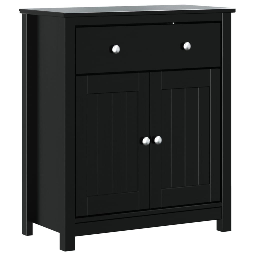 Baderomsskap BERG svart 69,5x34x80 cm heltre furu vidaXL