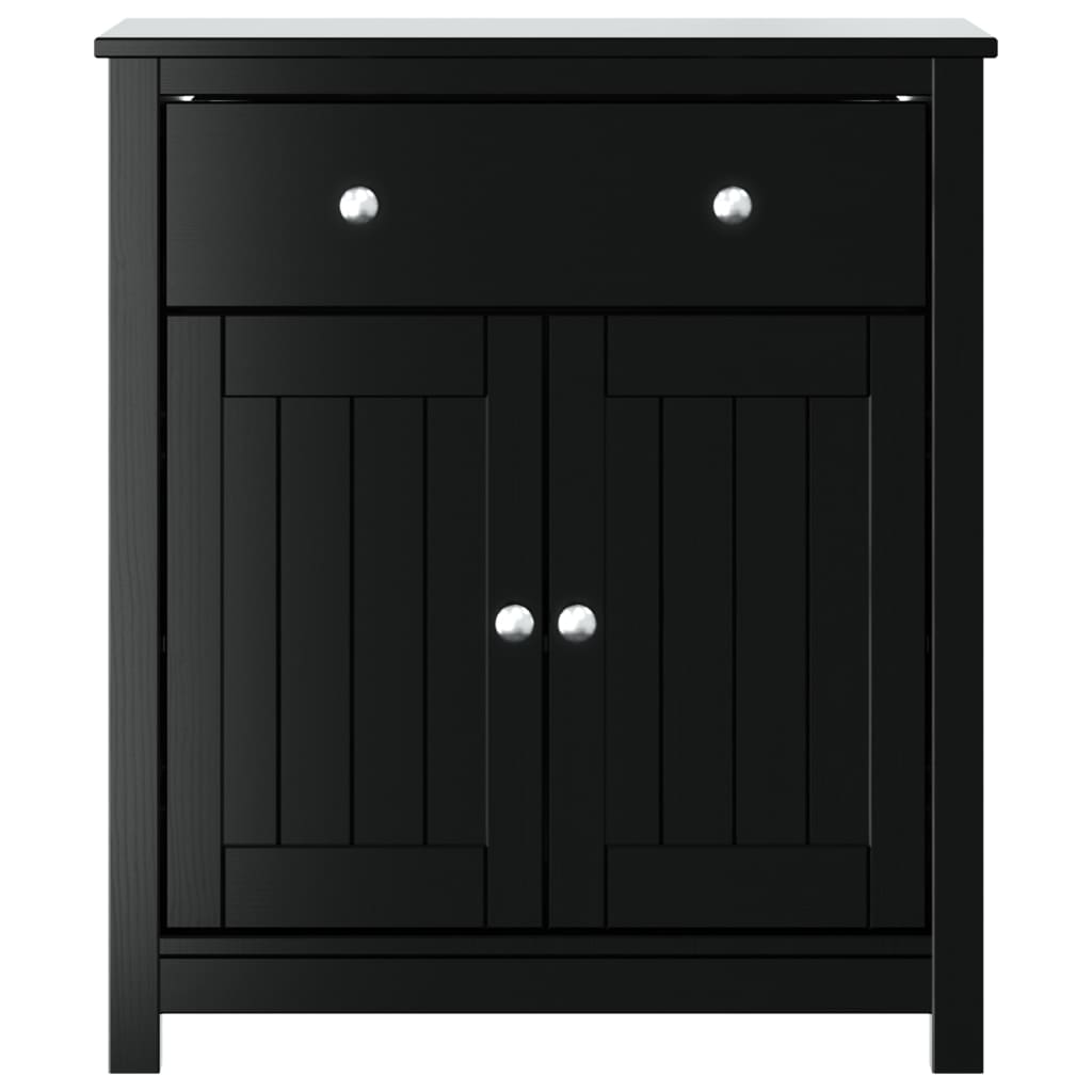 Baderomsskap BERG svart 69,5x34x80 cm heltre furu vidaXL