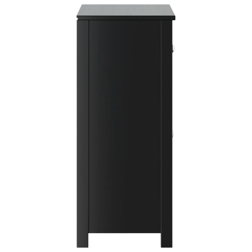 Baderomsskap BERG svart 69,5x34x80 cm heltre furu vidaXL