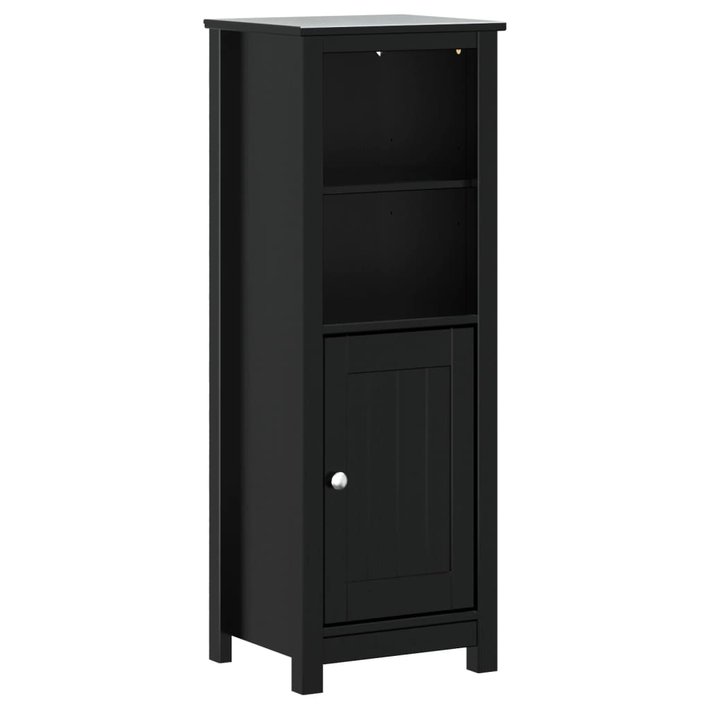 Baderomsskap BERG svart 40x34x110 cm heltre furu vidaXL