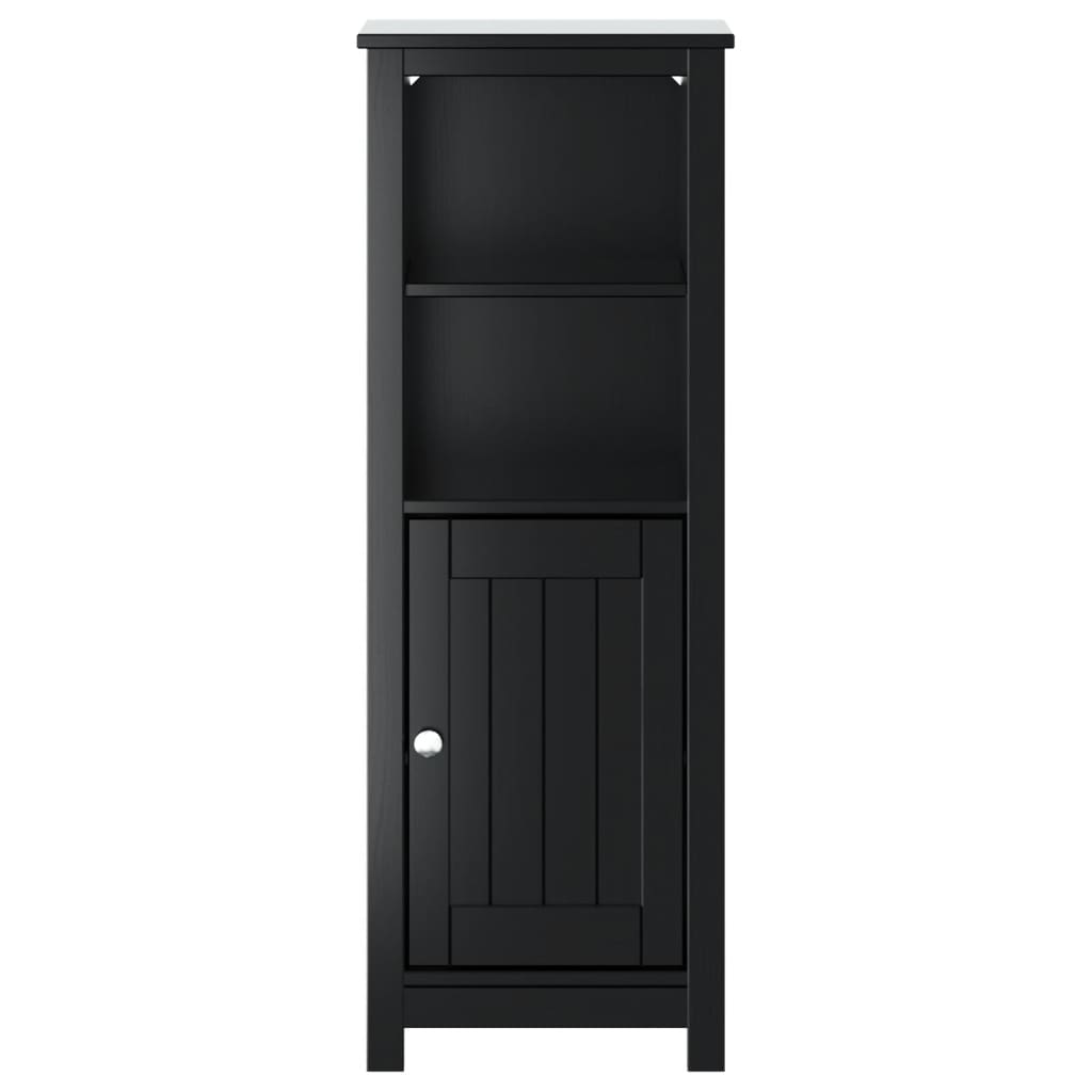 Baderomsskap BERG svart 40x34x110 cm heltre furu vidaXL