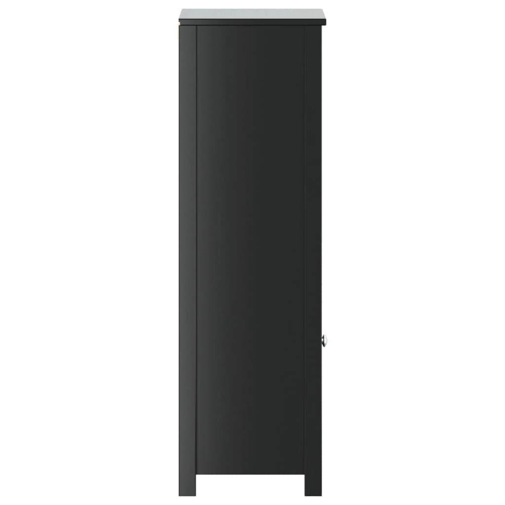 Baderomsskap BERG svart 40x34x110 cm heltre furu vidaXL