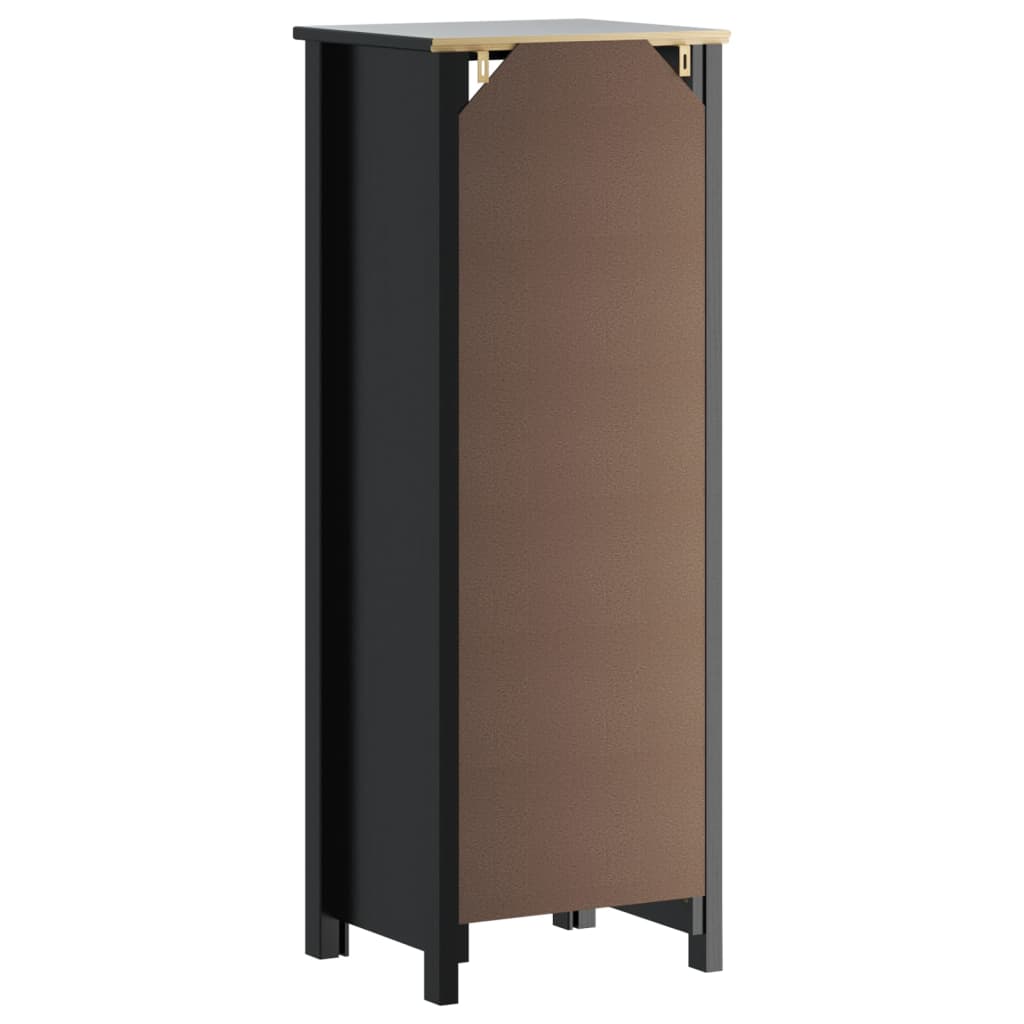 Baderomsskap BERG svart 40x34x110 cm heltre furu vidaXL