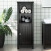 Baderomsskap BERG svart 40x34x110 cm heltre furu vidaXL