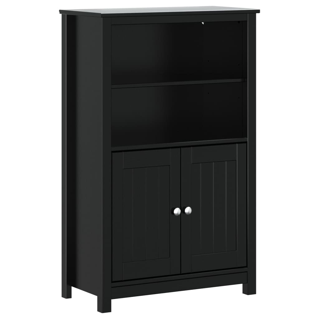 Baderomsskap BERG svart 69,5x34x110 cm heltre furu