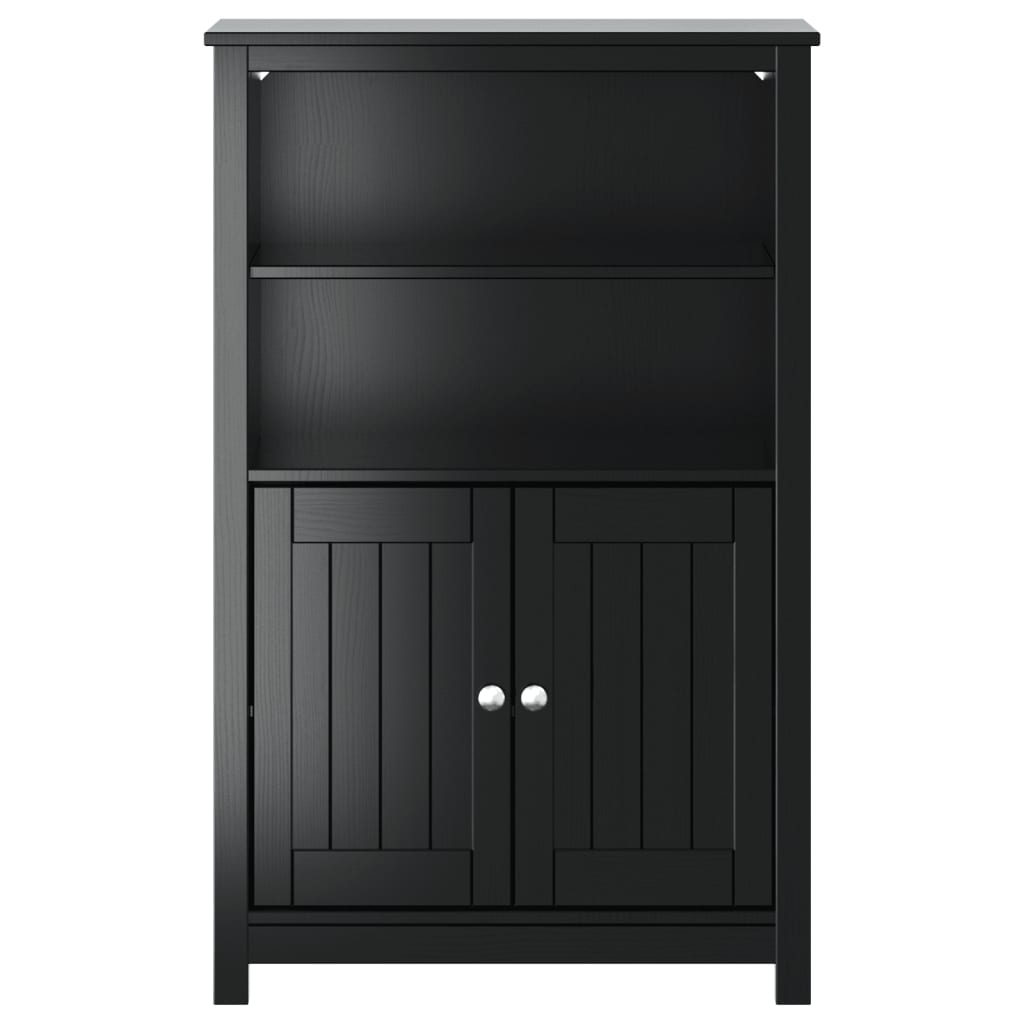 Baderomsskap BERG svart 69,5x34x110 cm heltre furu