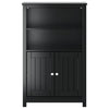 Baderomsskap BERG svart 69,5x34x110 cm heltre furu