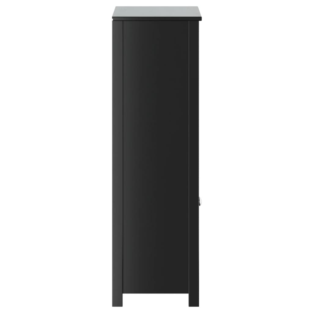 Baderomsskap BERG svart 69,5x34x110 cm heltre furu