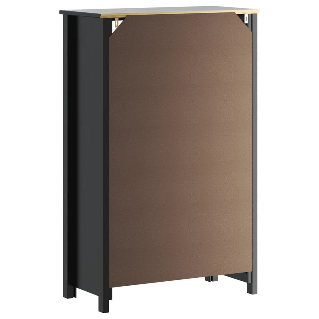 Baderomsskap BERG svart 69,5x34x110 cm heltre furu