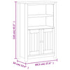 Baderomsskap BERG svart 69,5x34x110 cm heltre furu