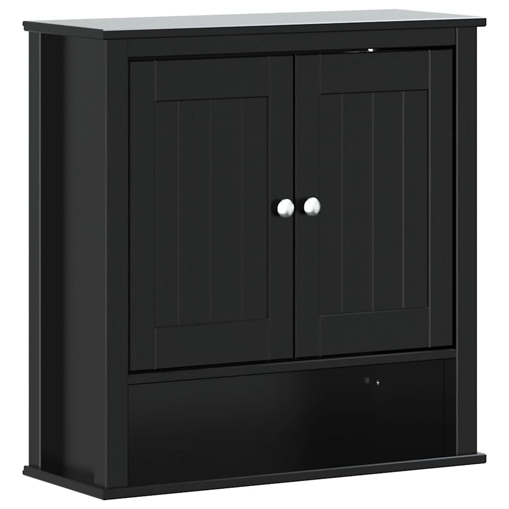 Baderomsskap BERG svart 69,5x27x71,5 cm heltre furu vidaXL