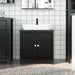Baderomsskap BERG svart 60x34x59 cm heltre furu vidaXL