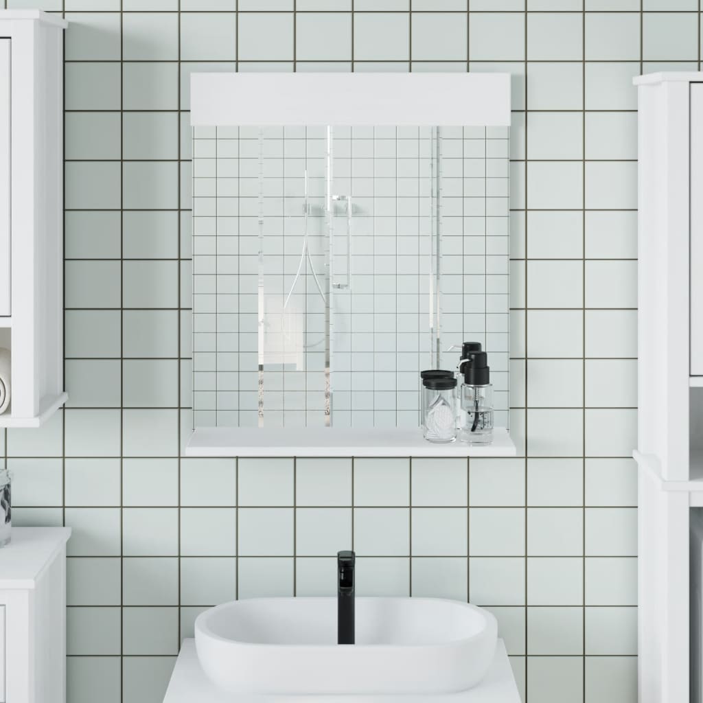Baderomsspeil med hylle BERG hvit 60x12x70 cm heltre vidaXL