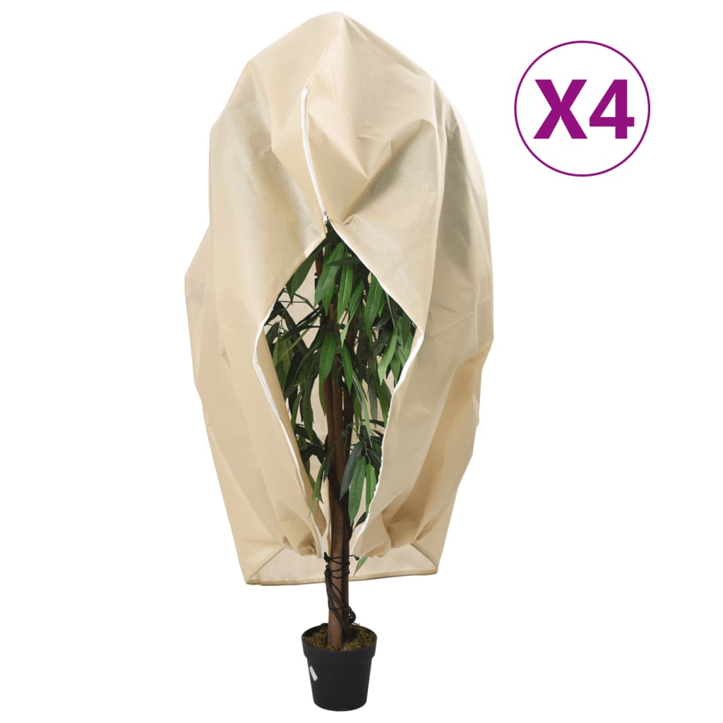 Plantefleecetrekk med glidelås 4 stk 70 g/m² 1,2x1,8 m