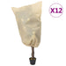 Plantefleecetrekk med snor 12 stk 70 g/m² 0,8x0,8 m
