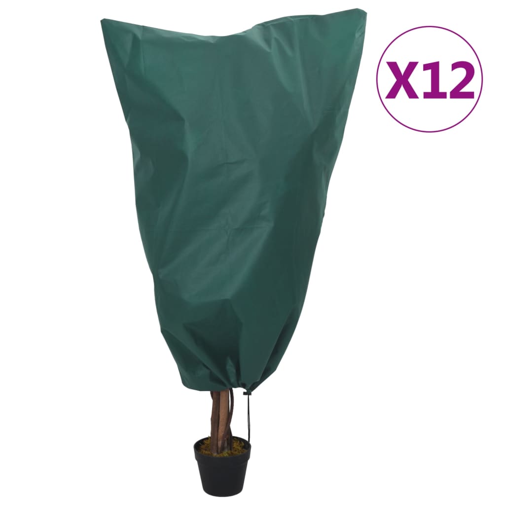 Plantefleecetrekk med snor 12 stk 70 g/m² 0,8x1,2 m