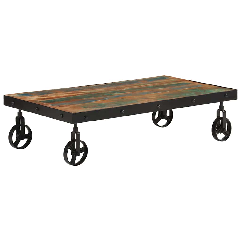 Salongbord med hjul gjenvunnet heltre 100x55x26 cm
