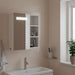 Baderomsspeilskap med LED-lys hvit 45x13x52 cm