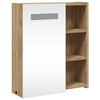 Baderomsspeilskap med LED-lys eik 45x13x52 cm