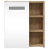Baderomsspeilskap med LED-lys eik 45x13x52 cm