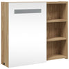 Baderomsspeilskap med LED-lys eik 60x13x52 cm