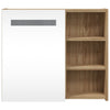 Baderomsspeilskap med LED-lys eik 60x13x52 cm