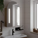 Baderomsspeilskap med LED-lys buet eik 42x13x70 cm