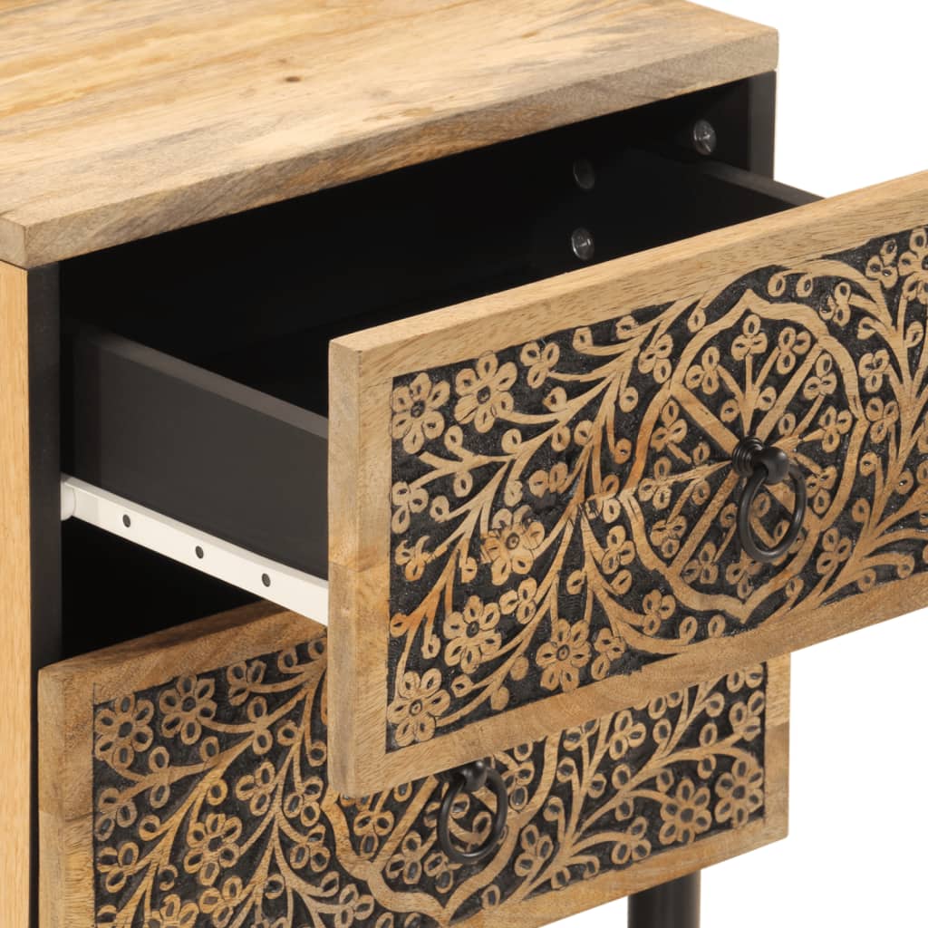 Nattbord 2 stk 40x33x46 cm heltre mango