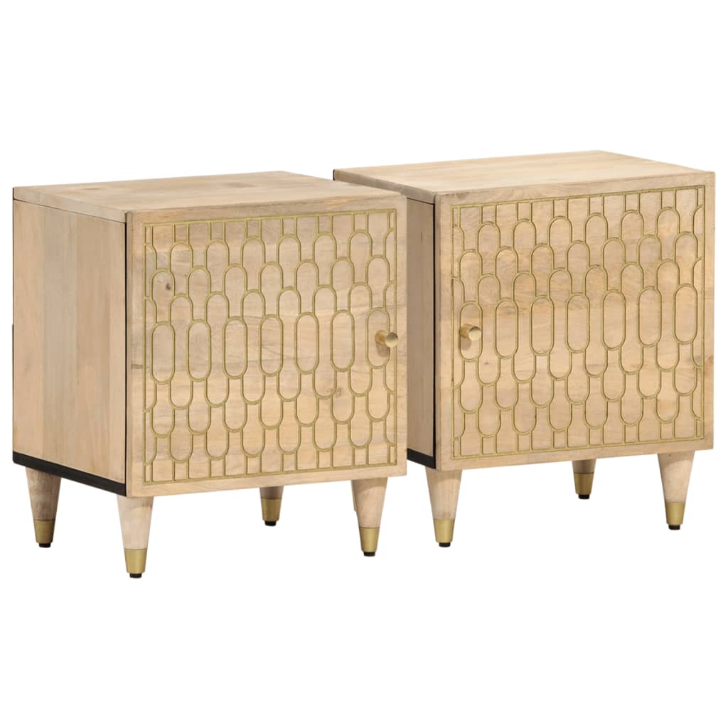 Nattbord 2 stk 40x33x46 cm heltre mango