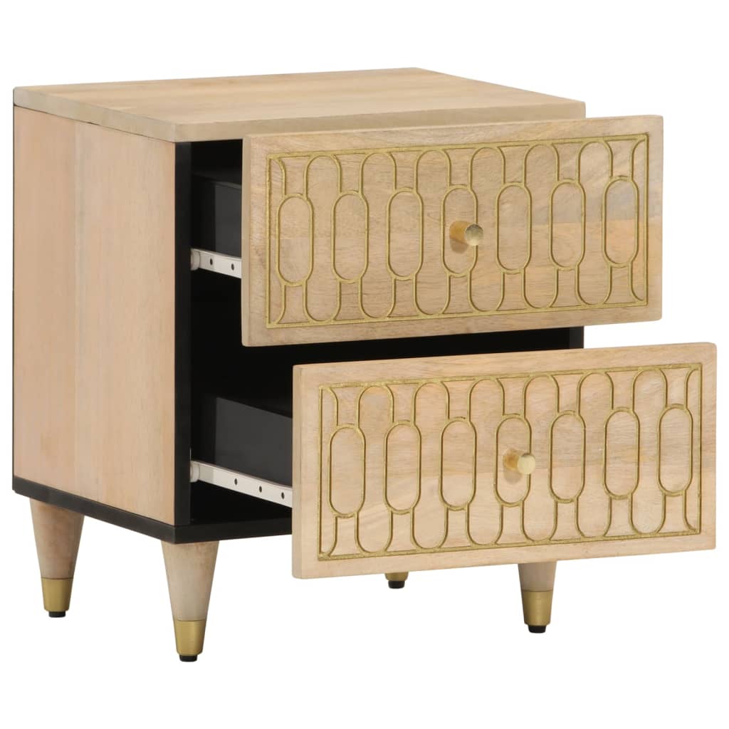 Nattbord 2 stk 40x33x46 cm heltre mango